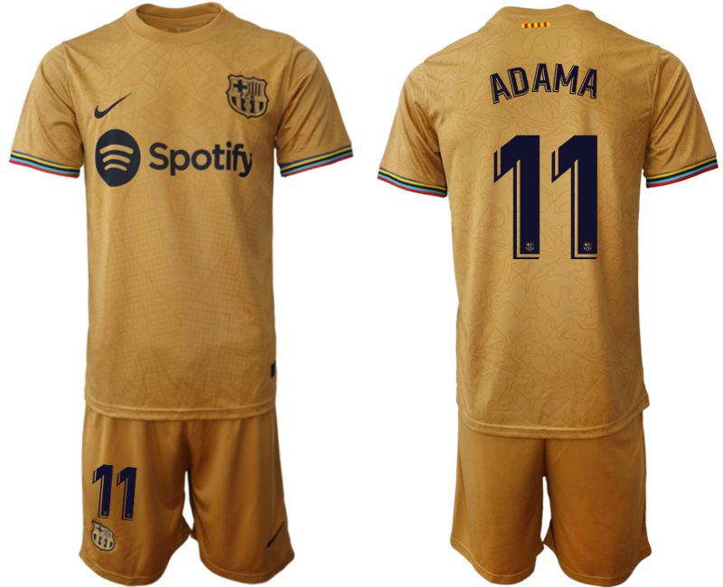Men 2022-2023 Club Barcelona away yellow 11 Soccer Jersey